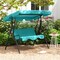 Costway Patio 3 Seats Canopy Swing Glider Hammock Cushioned Steel Frame Outdoor Black/Blue/Coffee/Green/Grey/Navy/Beige